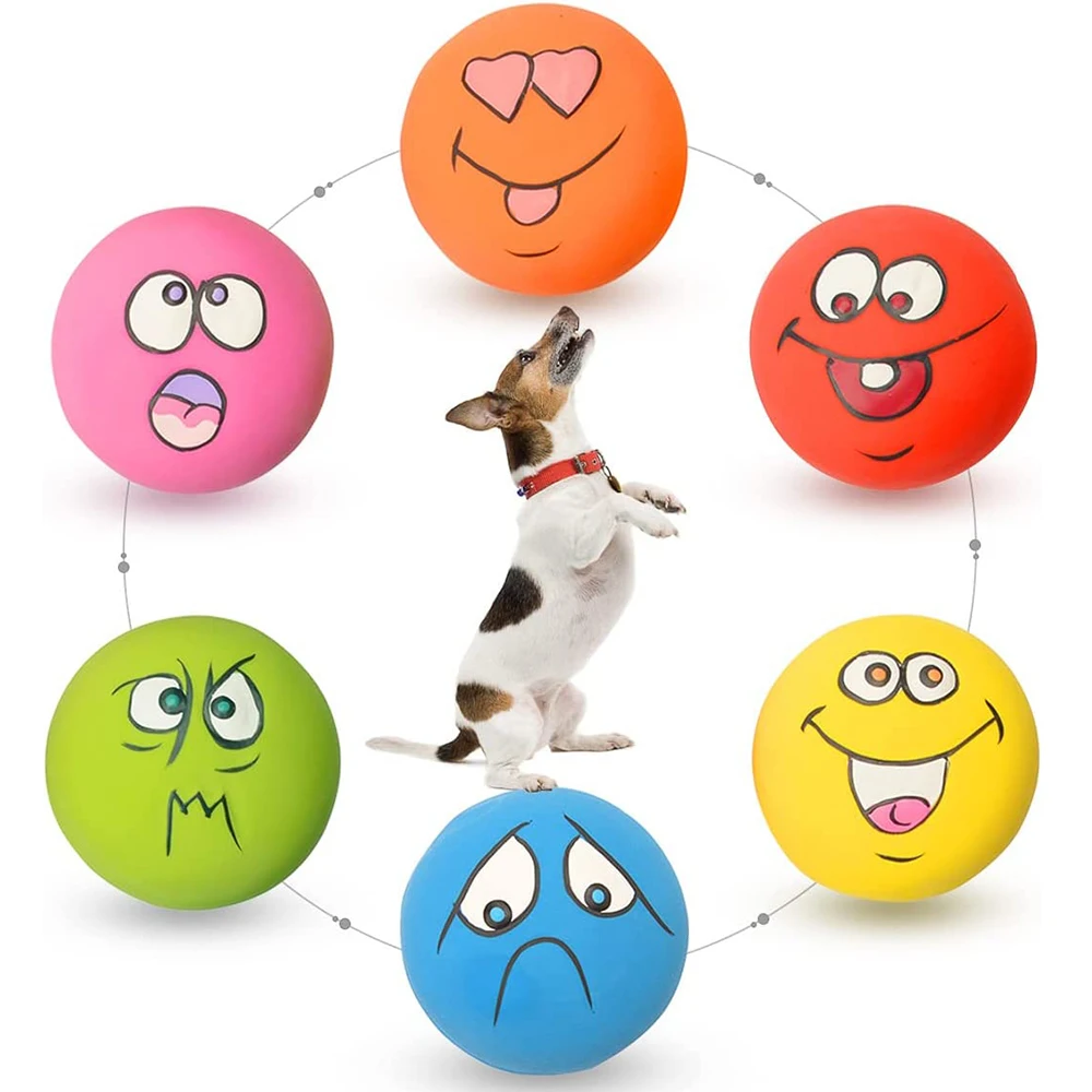 6 Pcs Latex Dog Squeaky Toys Rubber Soft Dog Toys Chewing Squeaky Toy Fetch Play Balls Toy for 1005005496781278