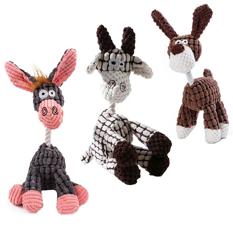 Donkey Shape Pet Toys for Small Large Dog Cat Squeaky Plush Toy Funny Durable Chew Molar Cute Toy 1005005505817265