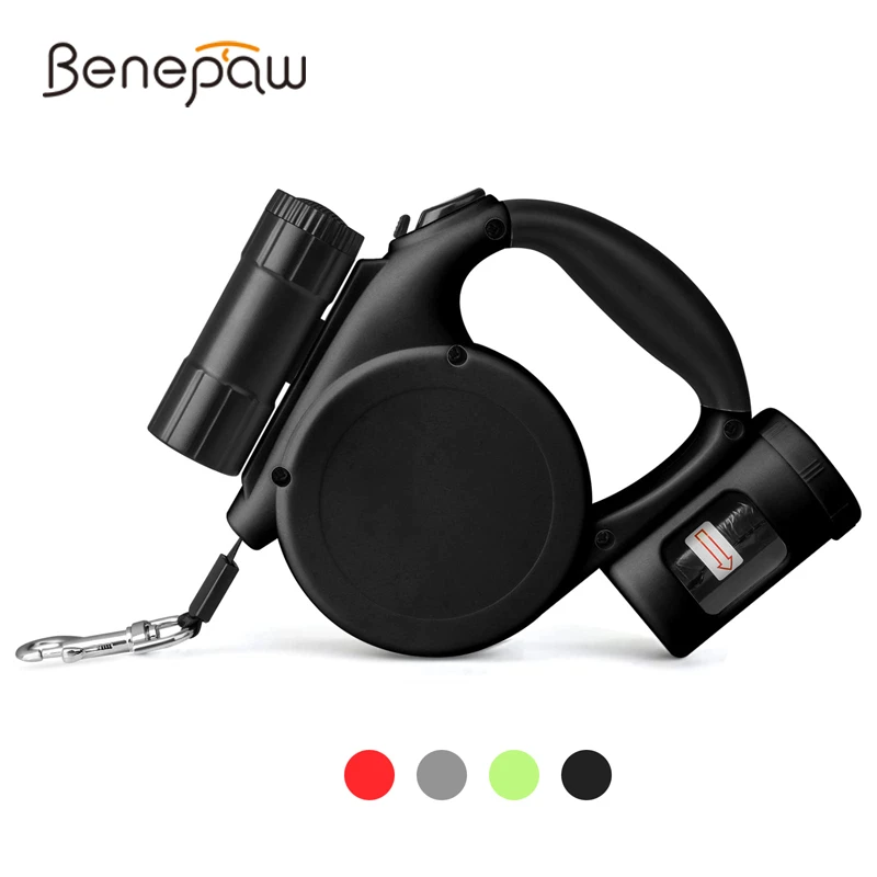 Benepaw Retractable Dog Leash With Poop Bag Holder No Tangle Flashlight Dog Lead For Small Medium 1005005506007854
