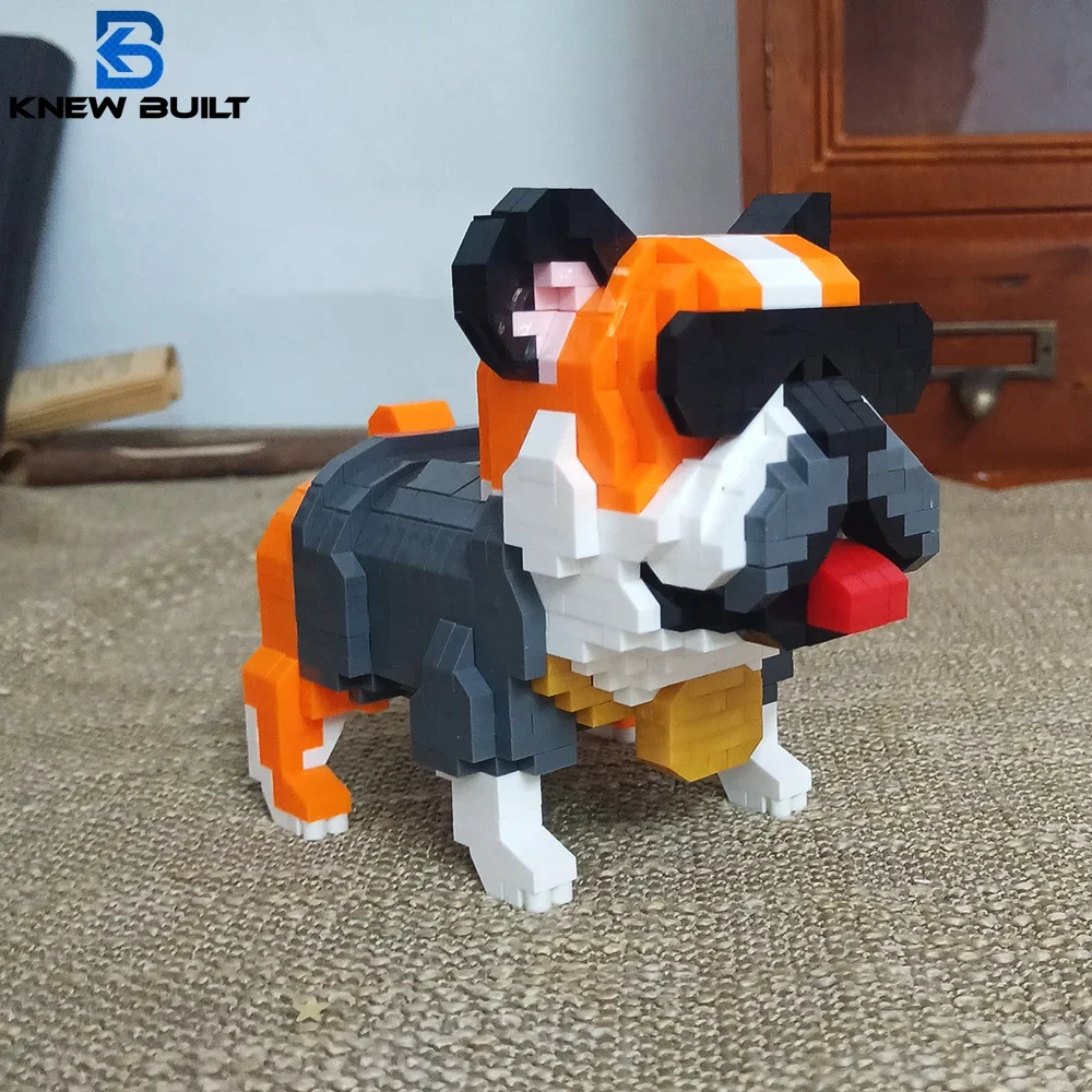 KNEW BUILT Dog Model Micro Mini Building Blocks Children Assemble Toys or Beginner Cute Bulldog 1005005540648658
