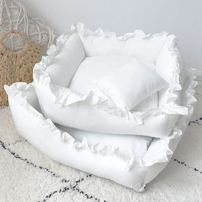 Pet Dog Lace Bed Cat Bed Cute Puppy Square Sleeping Cushion Bed Cat Sofa Warming Dog Nest with 1005005547234820