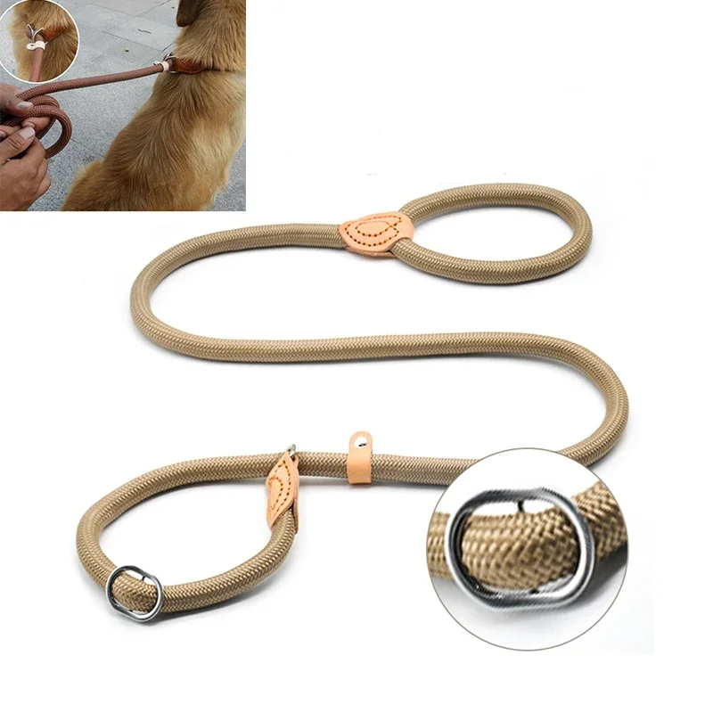 Dog Walking Leash Slip Rope Lead Leash Heavy Duty Braided Rope Adjustable Loop Collar Training 1005005605612060