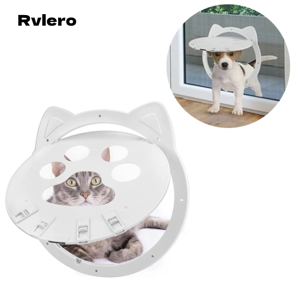 Dog Cat Flap Door Pet Cat Inside Door Lockable Safe Screen Outdoor Door Magnetic Self-Closing 1005005610414011