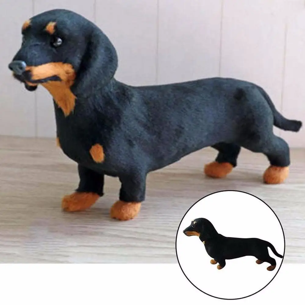 Simulation Dachshund Animal Model Small Ornament Toy Dog Puppy Lifelike Stuffed Toy Pet Dog Handmade 1005005614122299