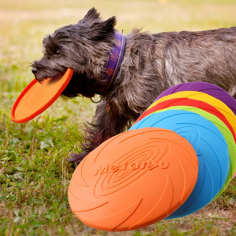 Pet Dog Flying Disk Toy Silicone Dog Cat Toy Dog Game Flying Discs Resistant Chew Puppy Training 1005005617199482