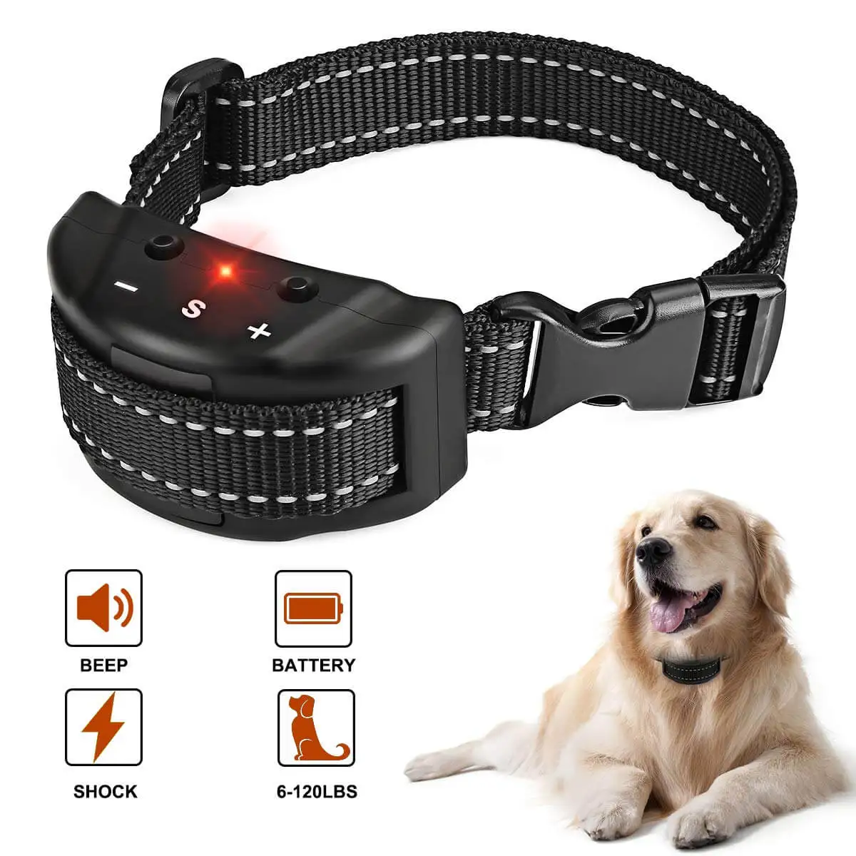 Electric Anti Bark Collar Small Pet Dog No Barking Tone Shock Training for Indoor Outdoor Little 1005005619244868