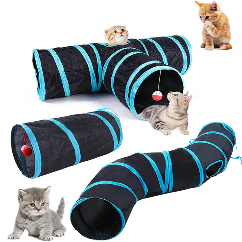 Cat Tunnel Pet Supplies Cat S T Pass Play Tunnel Foldable Cat Tunnel Cat Toy Breathable Drill 1005005625821611