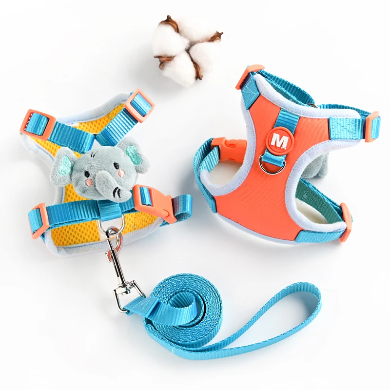 Cute Harness For Small Dogs Elephant Cartoon Pet Vest Collar Chest Strap XS XL Little Animal 1005005631058788