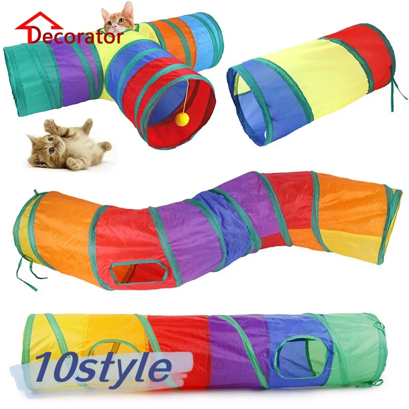 Cats Tunnel Foldable Pet Cat Toys Kitty Pet Training Interactive Fun Toy Tunnel Bored For Puppy 1005005637839227