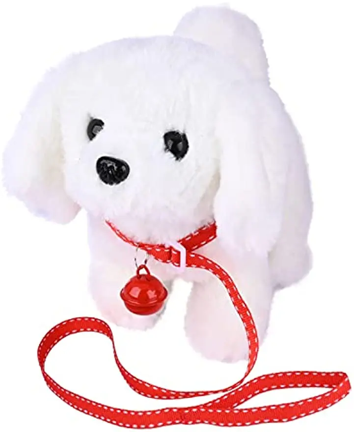 18CM Electric Simulation Puppy Plush Toys Interactive Dog Robot Walking Barking Tail Wagging Toy 1005005654629254
