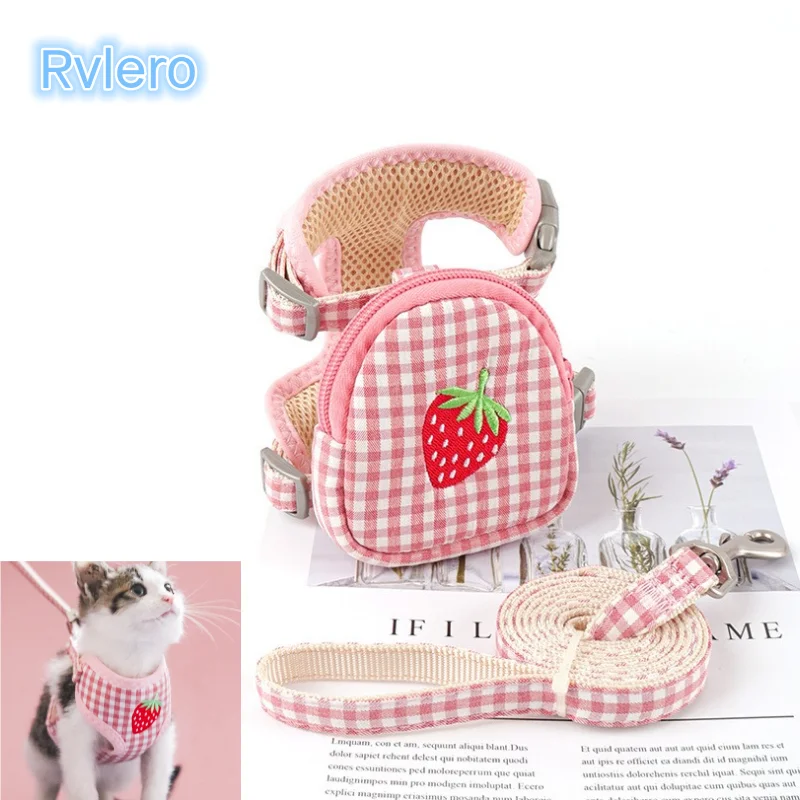 Cat Harness with Backpack Prevent Break Free Breathable Chest Strap Pet Traction Rope Set Teddy 1005005663768457