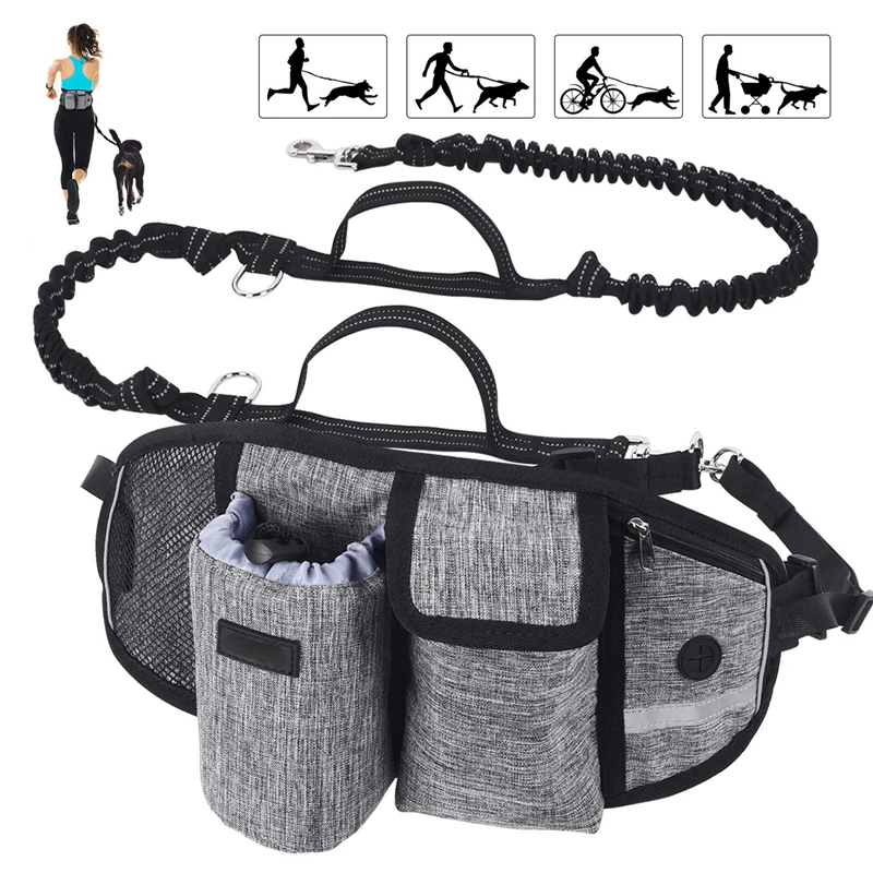 Dog Walking Bags Training Pet Treat Bag Fanny Pack Hands-Free Candy Pouch Bungee Leash Dog Feed 1005005684627714