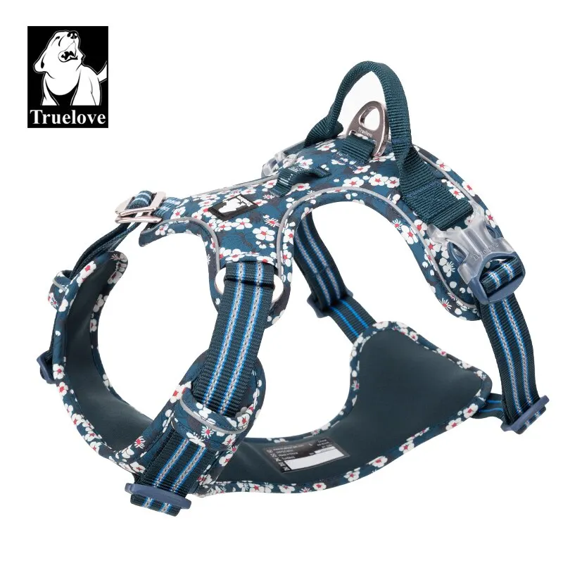 Truelovepet Dog Harness for Big Medium Small with Cotton Aluminum Alloy Floral Pattern Adjustable 1005005697975932