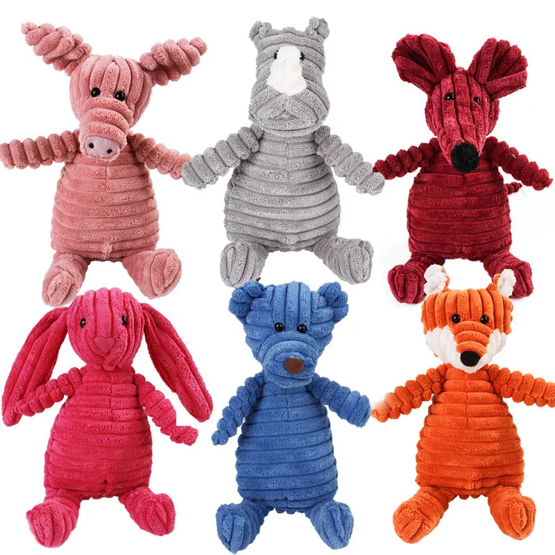 Corduroy Dog Toys for Small Large Dogs Animal Plush Dog Squeaky Toy Puppy Chew Toys Bite Resistant 1005005707136106