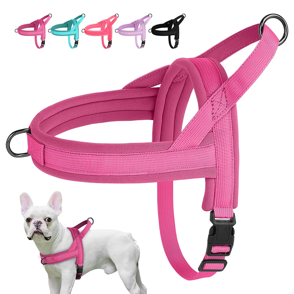 Soft Padded Nylon Dog Harness No Pull Dog Harnesses Vest Adjustable Pet Puppy Pug Harness Durable 1005005707592810