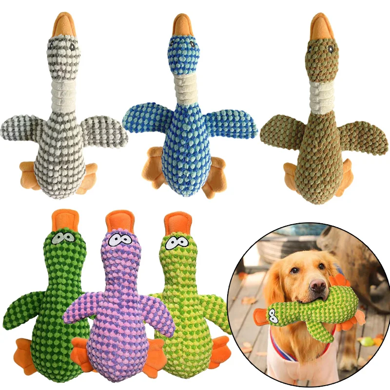 Cute Dog Plush Toys Pet Duck Squeak Toy for Puppy Sound Wild Goose Chew Toy for Small Middle Large 1005005709456241