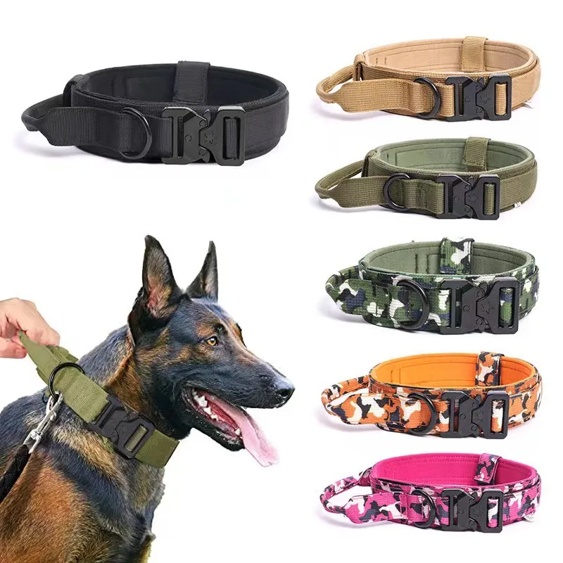 Tactical Dogs Collar Traction Rope Adjustable Military Pets Collars German Shepherd Training Medium 1005005723993511