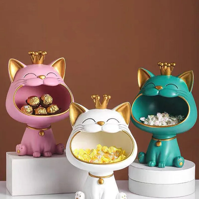 Lucky cat in the door put the key storage ornaments porch shoe cabinet TV cabinet home decor 1005005730637484