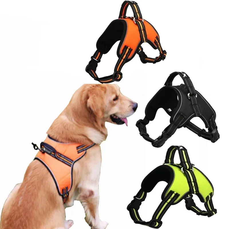 Dog Harness Vest With Safety Reflective Breathable Pets Dog Vest NO Pull Handle Adjust Dog Harness 1005005734963788