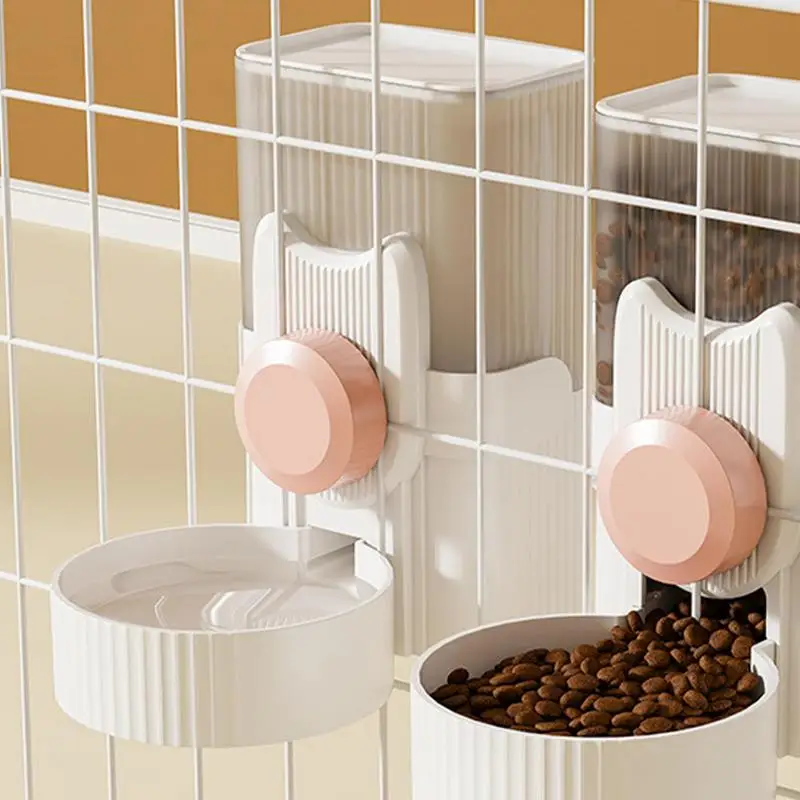 Automatic Pet Feeder Cage Hanging Bowl Water Bottle Food Container Dispenser For Puppy Cats Rabbit 1005005741926175