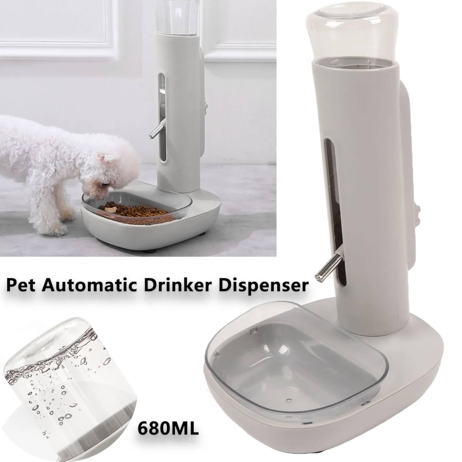 Pet Cat Dog Water Drinker Dispenser Food Stand Hamster Feeder Dish Bowl Bottle Automatic Fountain 1005005763406830