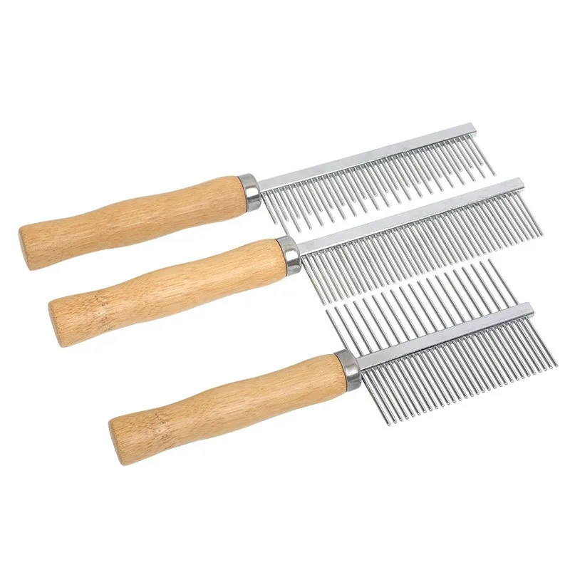 Dog Grooming Equipment Pet Hair Remover Cat Hair Comb Grooming Wooden Handle Cat Comb Smooth Hair 1005005775933876