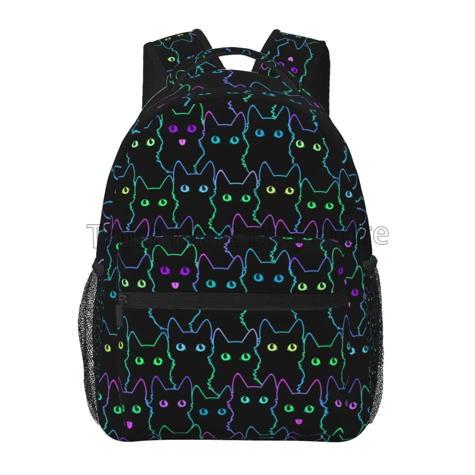 Cute Cartoon Black Cats School Backpack Women Girl Laptop Bookbag Durable Casual Daypack 1005005782506226