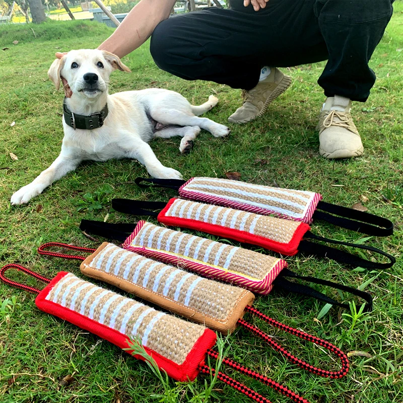 Durable Dog Training Tug of War Interactive Dogs Jute Bite Pillow Sleeve Chewing Toys for Malinois 1005005801141341