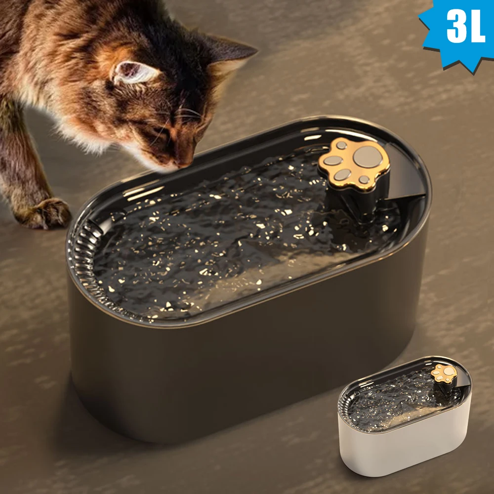 Pets Water Fountain Intelligent Water Dispenser USB Electric Mute Cat Drinker 3L LED Light 1005005818887159