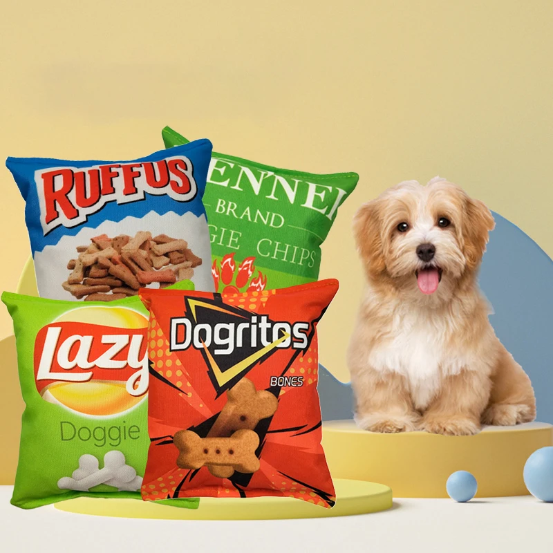 Funny Crisps Dog Toys Interaction Chew Molars Plush Dog Toys Bite Resistance Clean Teeth Oral 1005005824417749
