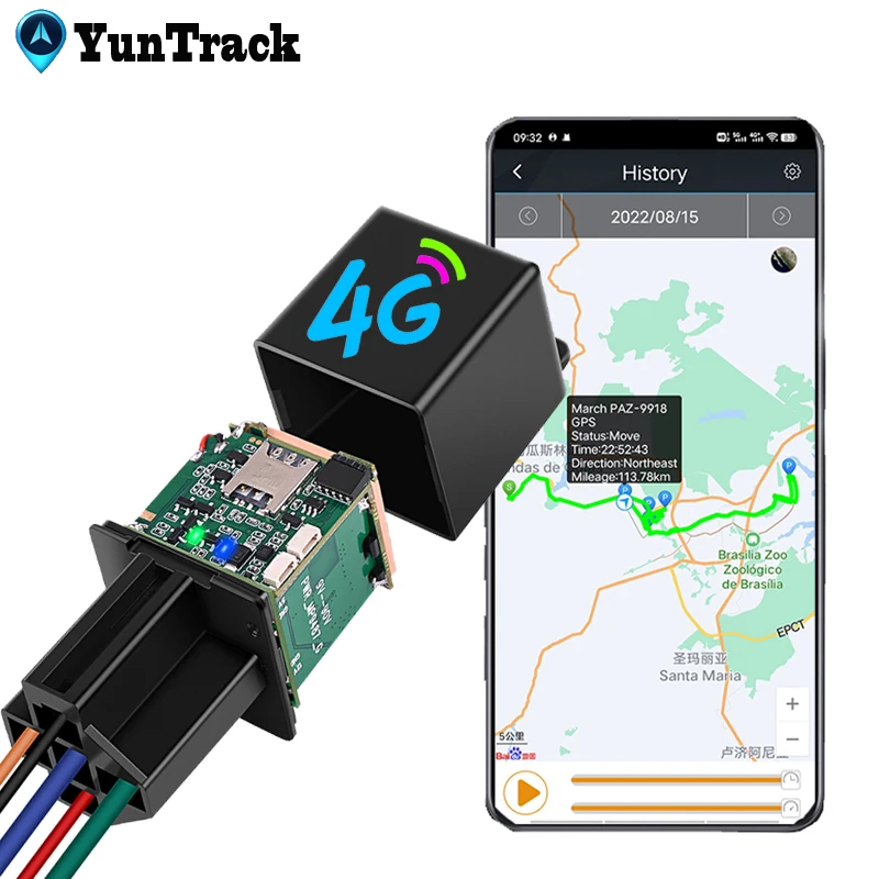 4G Relay GPS Tracker Car Truck Electric Motorcycle Cut Oil Locator ACC Towed Away Call Alarm 1005005828581623