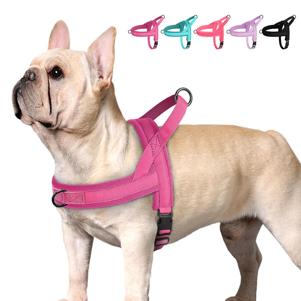 Nylon Padded Dog Harness Vest Adjustable Pet Cat Vest Soft Outdoor No Pull French Bulldog Chihuahua 1005005838355519