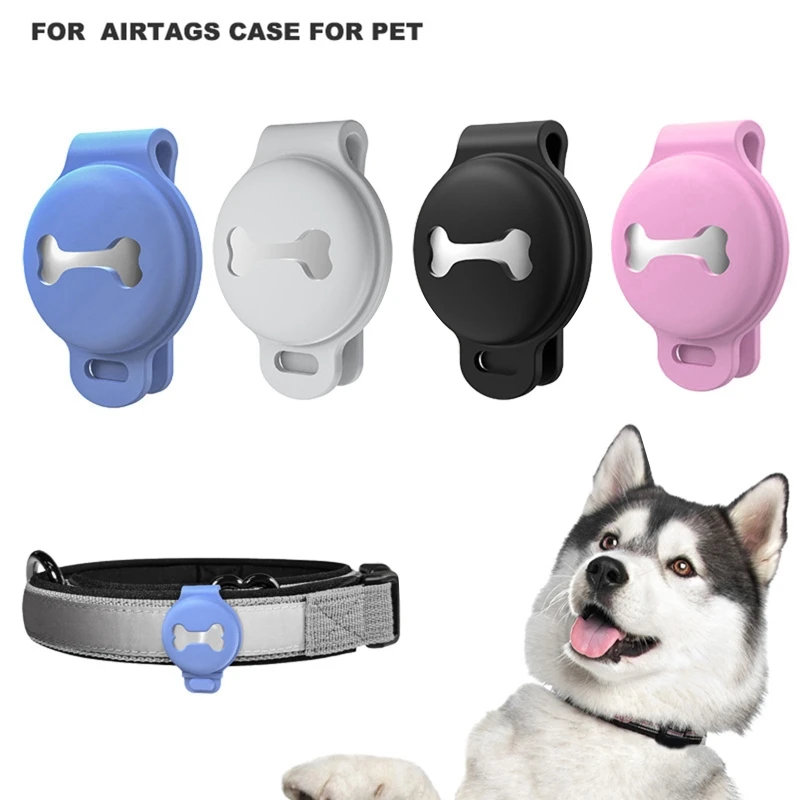Air-tag Dog Collar Holder Protective Cases for GPS Dog Silicone Air Tag Cover for MAX Wide 1.4" Pet 1005005842397112