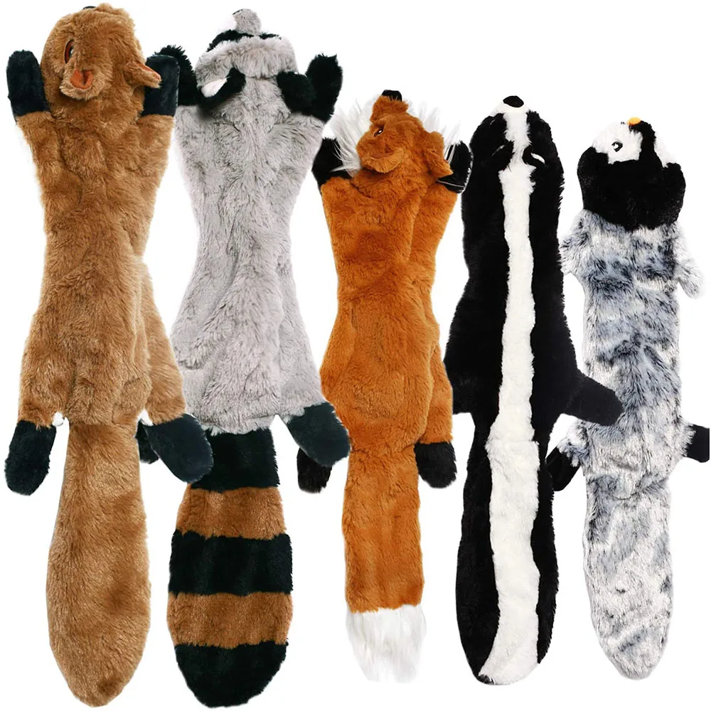 Funny Simulated Animal No Stuffing Dog Toy with Squeakers Durable Stuffingless Plush Squeaky Dog 1005005842958879