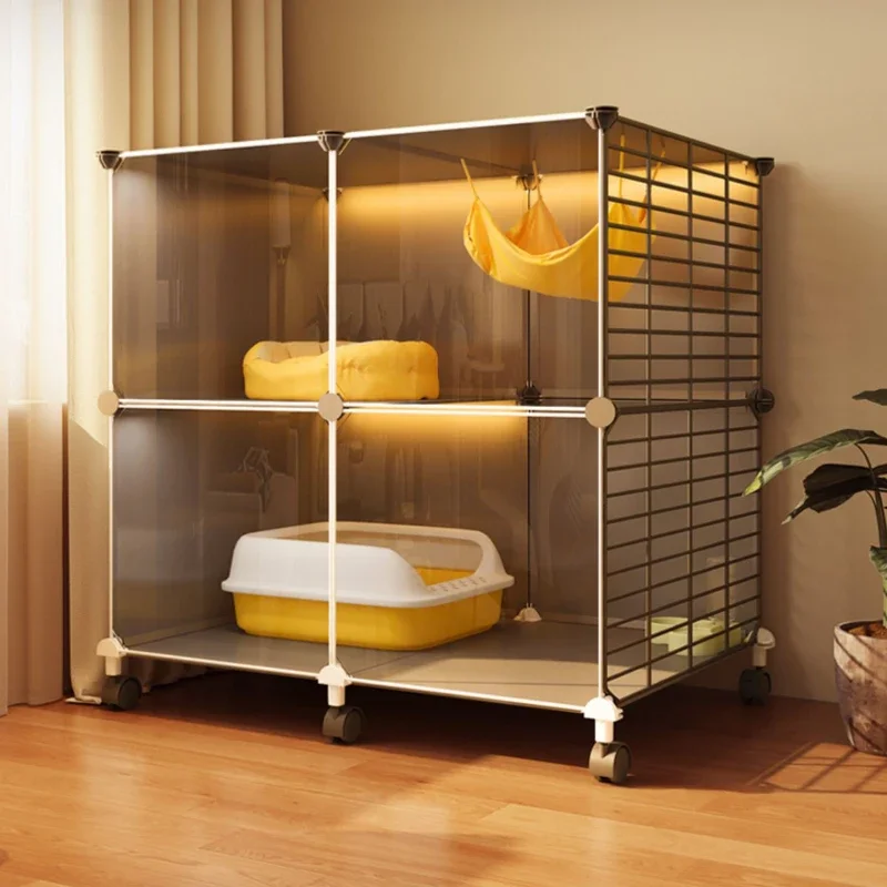 Transparent Multi-Layer Cat Cage Villa Indoor Animal House Simple One-Piece Design Non-Occupying 1005005844116774