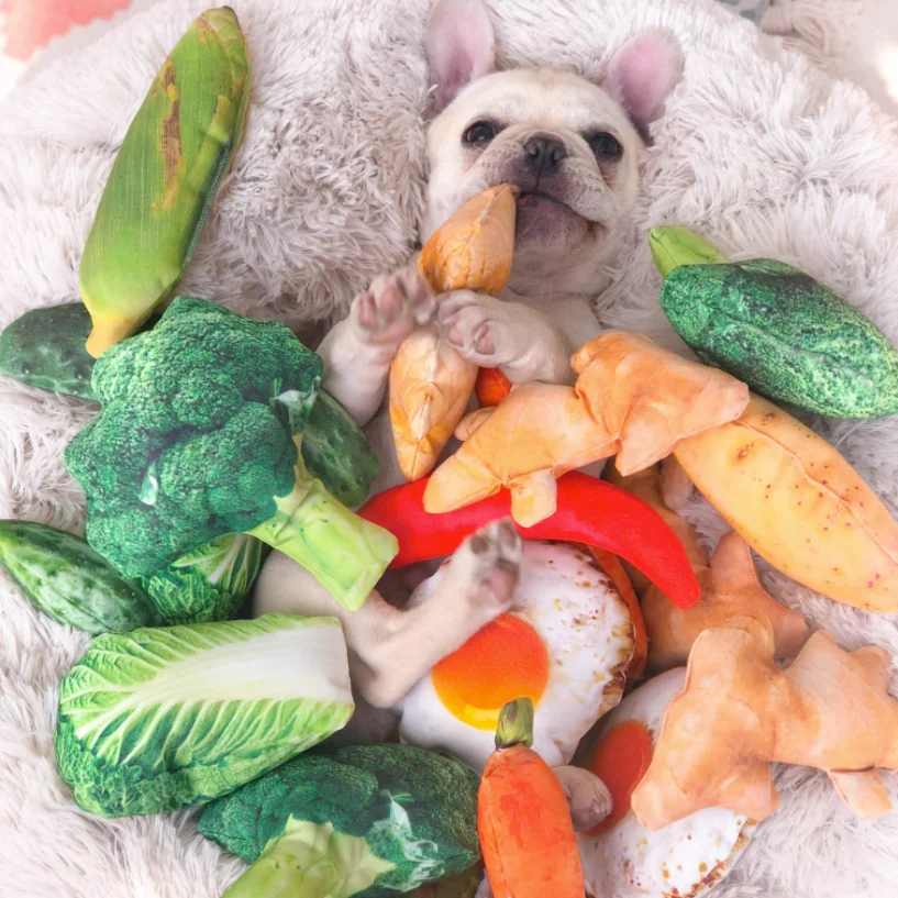 Pet Toy Simulation Vegetable Food Pet Tear-resistant Plush Toy Creative Fun Cat And Dog Toy Vocal 1005005852349857