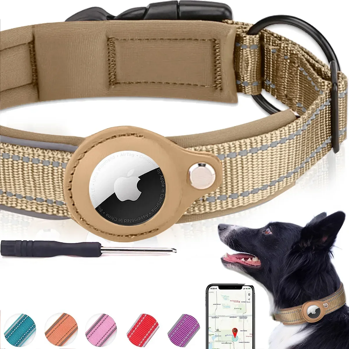 New for Apple Airtag Pet Dog Collar Anti-Lost Reflective Protective Tracker Waterproof Cat 1005005852756086