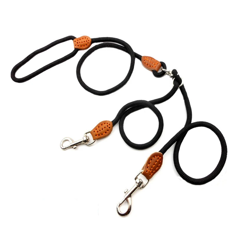 120cm WALK Two DOGS Leash Double Twin Lead Walking Leash Two Pets Cats Dual Couple Dog Leashes 1005005857749518