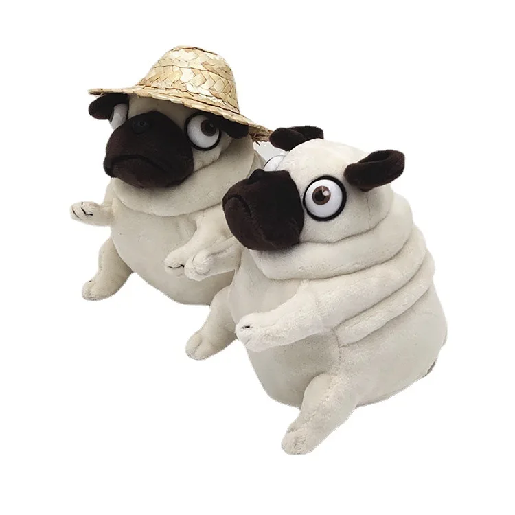 kawaii Plush Toys 15cm dog the Elf Fat Pug Sitting Pug Dogs Toy Stuffed Dolls for Kids Children 1005005859478491
