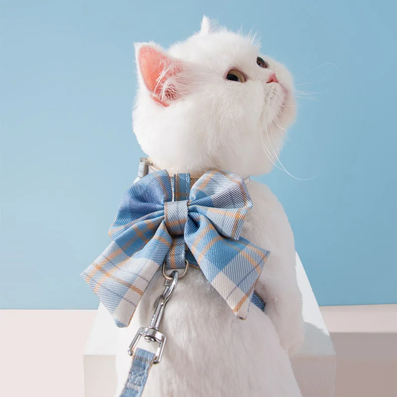 Cat Dog Collar Cute Pet Harness with Breast Strap Traction Rope Cat Clothes Harness Vest Princess 1005005863487864