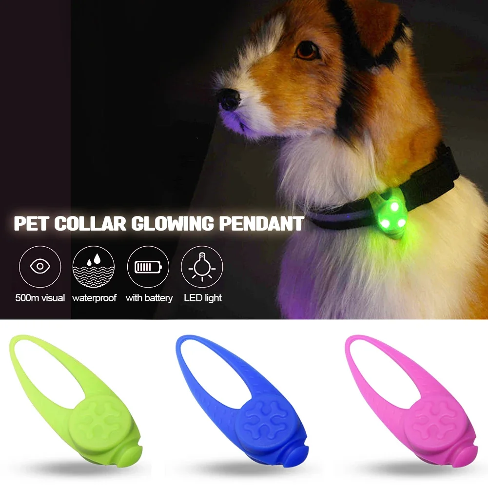 Pet Led Silicone Rubber Pendant Safety Flashing Glow Light Blinking Led Collar Luminous Pendant For 1005005865771509
