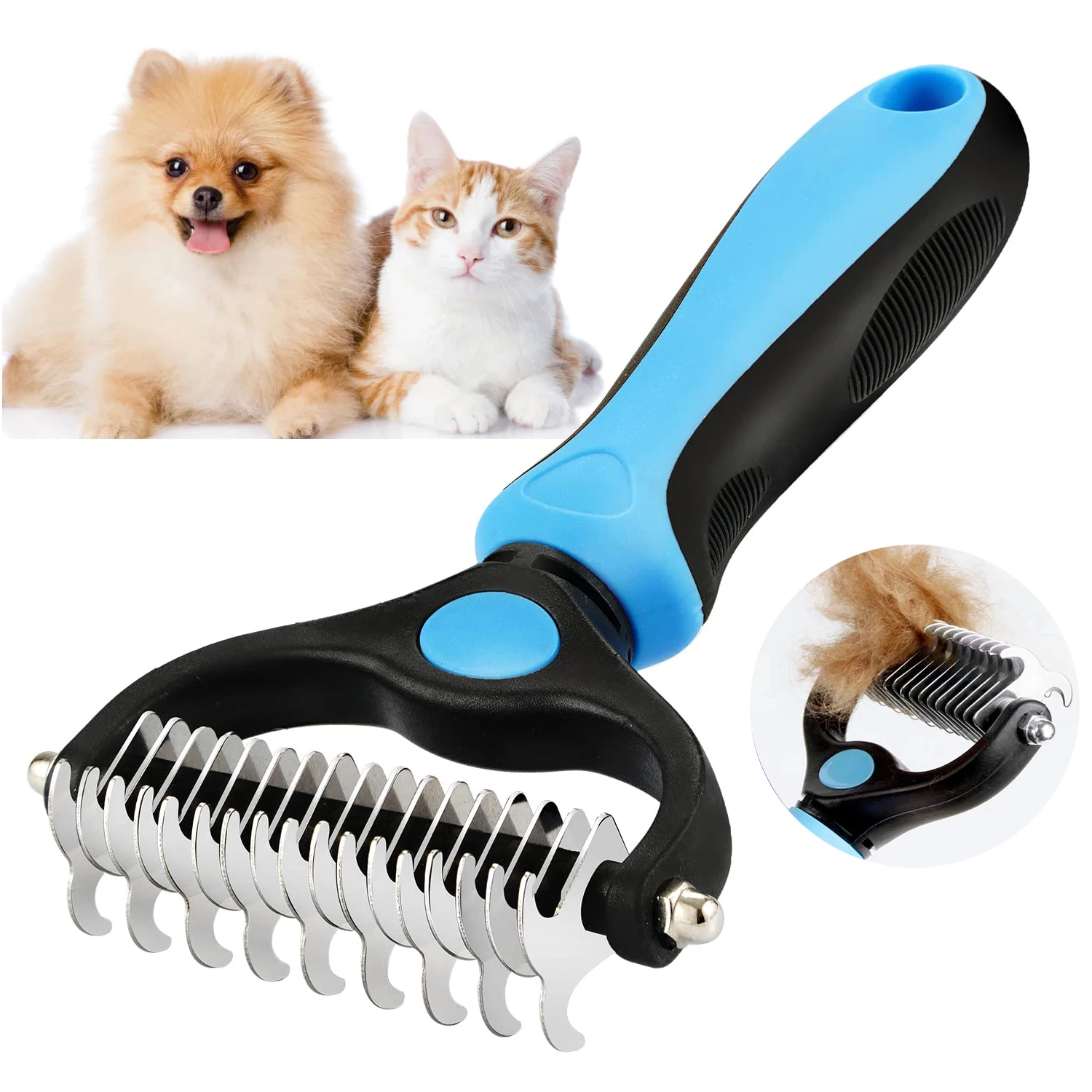 Professional Pet Deshedding Brush Dog Hair Remover Pet Fur Knot Cutter Puppy Cat Comb Brushes Dogs 1005005866435877