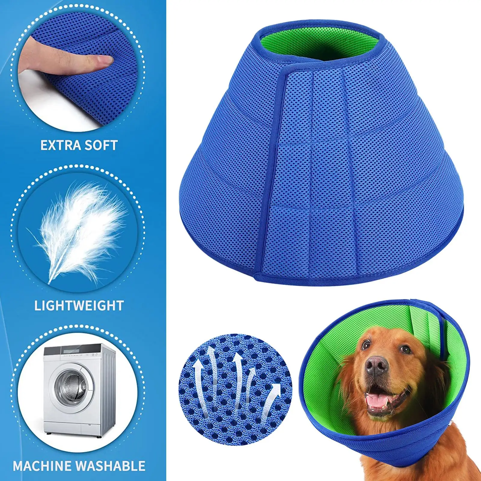 Dog Cone Collar Protective Wound Prevent Biting Scratching from Licking Recovery Collar for Large 1005005869872921