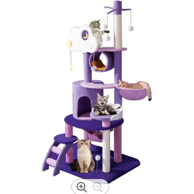 Woodiness Indoor Cat Tree Flower Tower Houses Scratches Climbing Cute Luxury Purple Pet Cat Tree 1005005875115233
