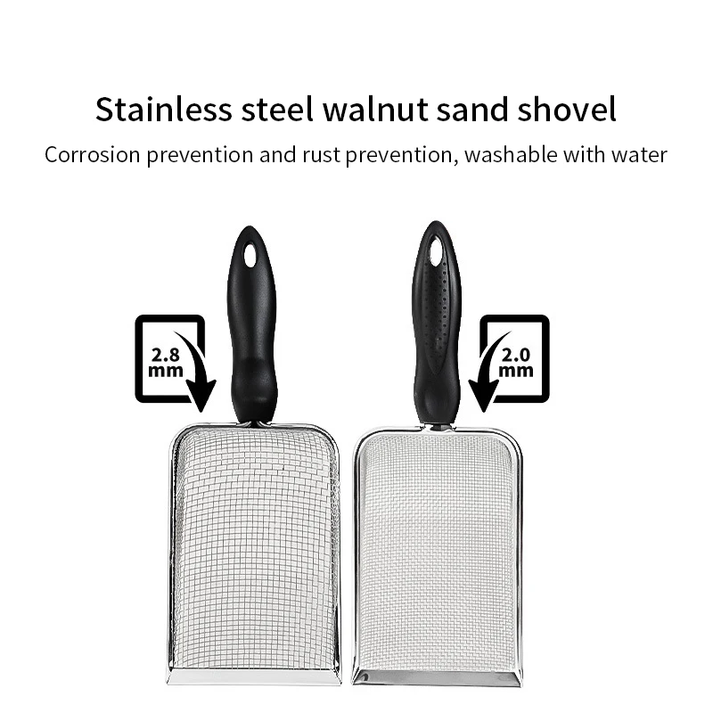 Cat Litter Shovel Stainless Steel Reptile Sand Substrate Shovel Clean Up Feces Fine Mesh Sifter For 1005005876694253