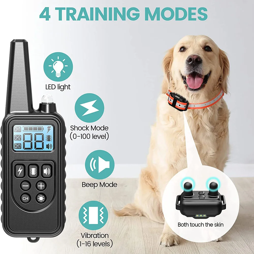 Electric Dog Training Collar Detachable Bark Rechargeable Anti Barking Shock Vibration Collar for 1005005881568197
