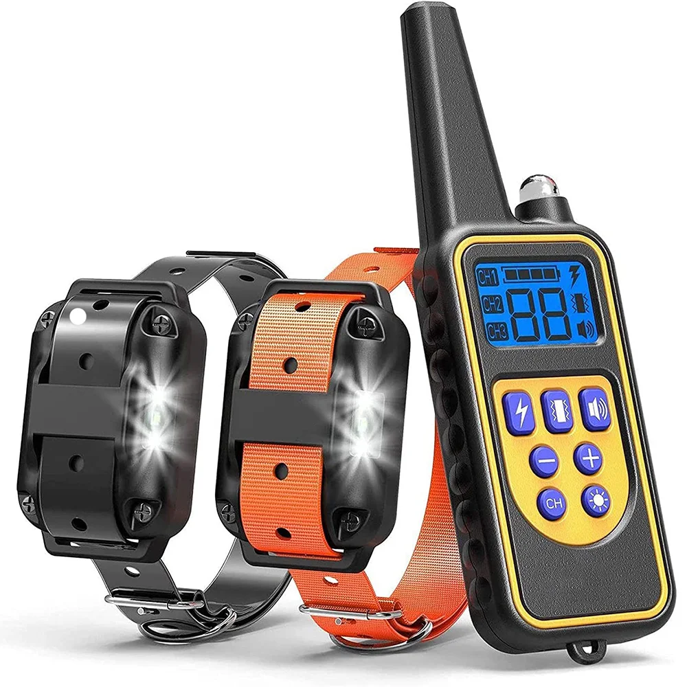 Dog Training Collar 800 Yards Medium Large Rechargeable Waterproof Electronic System Support 3 Dogs 1005005881568198