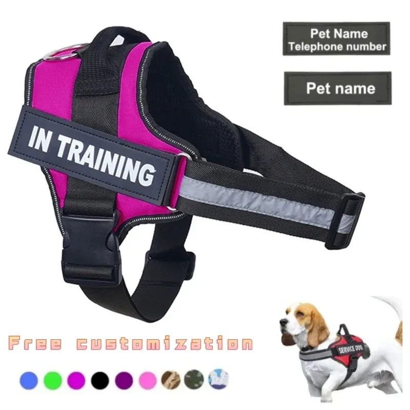 Personalized Dog Harness Reflective Adjustable No-Pull Pet Harness Vest For Small Medium Large Dogs 1005005885185316