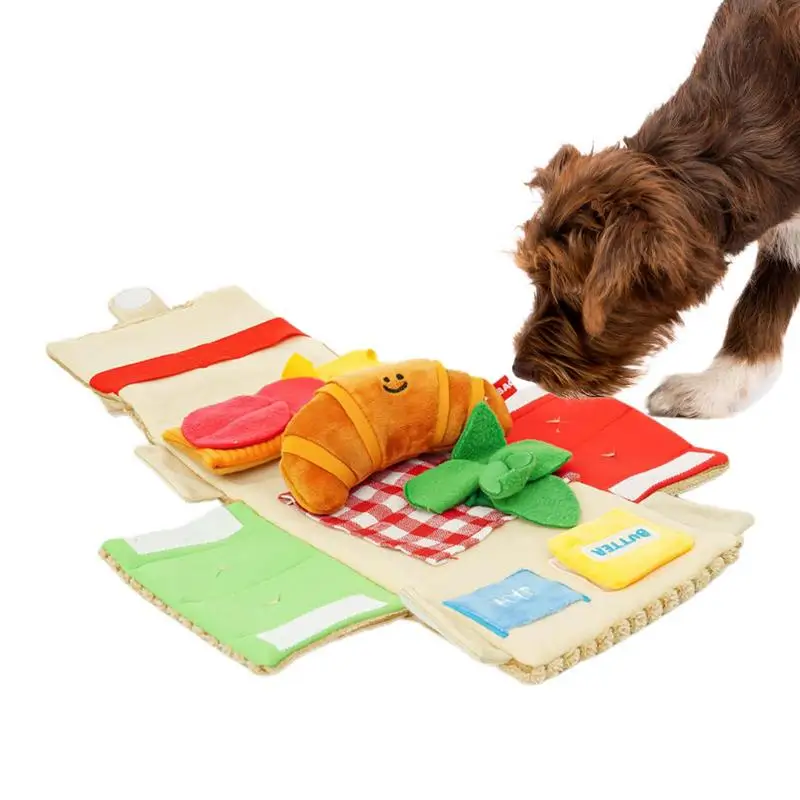Cat Chew Toy Food Croissant Toys Dog Squeak Interactive Chew Toy Dog Puzzle Toys Iq Training 1005005894618962