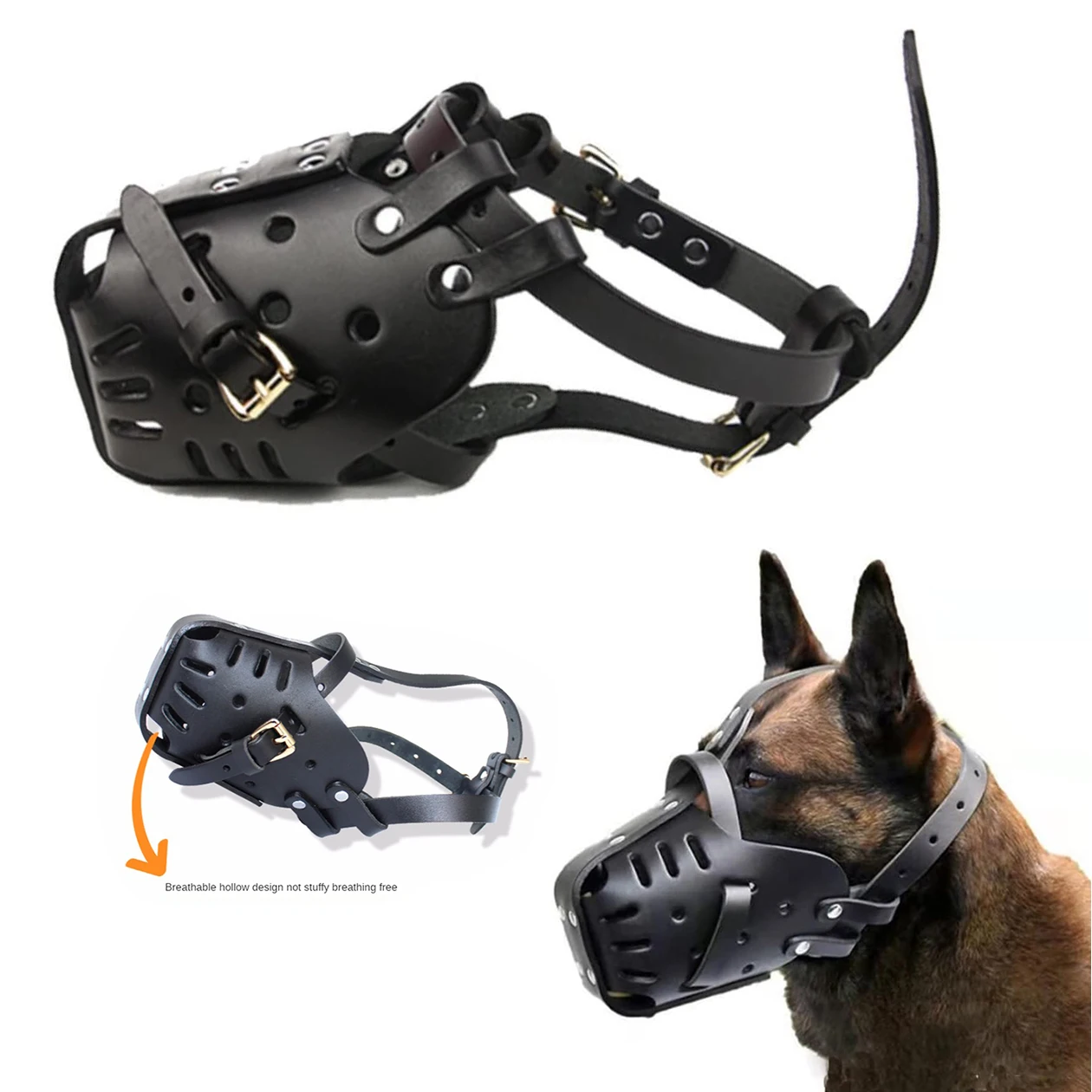 Leather Pet Dog Basket Muzzle German Shepherd Doberman Anti Bite Dog Mouth Cage Dog Training 1005005897685177